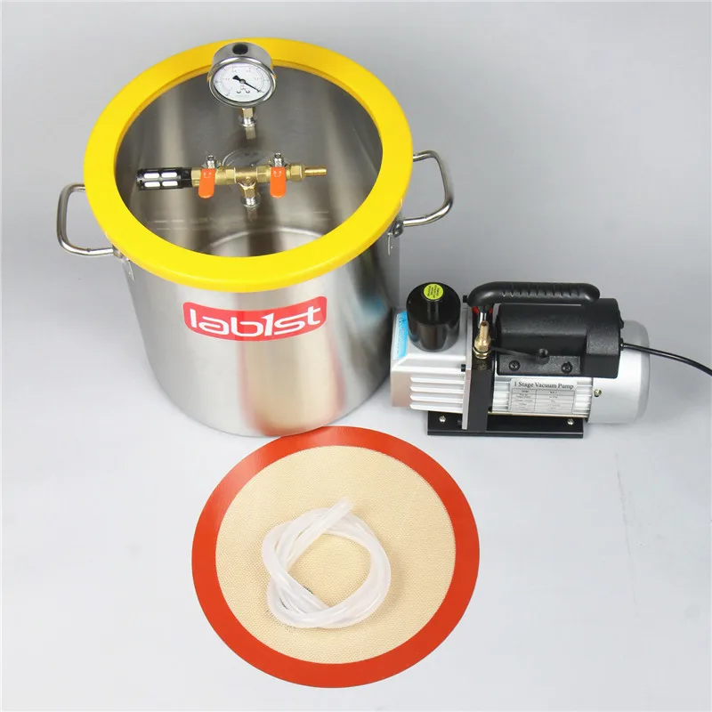 5 галлон (21L) Нержавеющая сталь вакуумной камере с 2 CFM (1.4L/s) 110V вакуумный