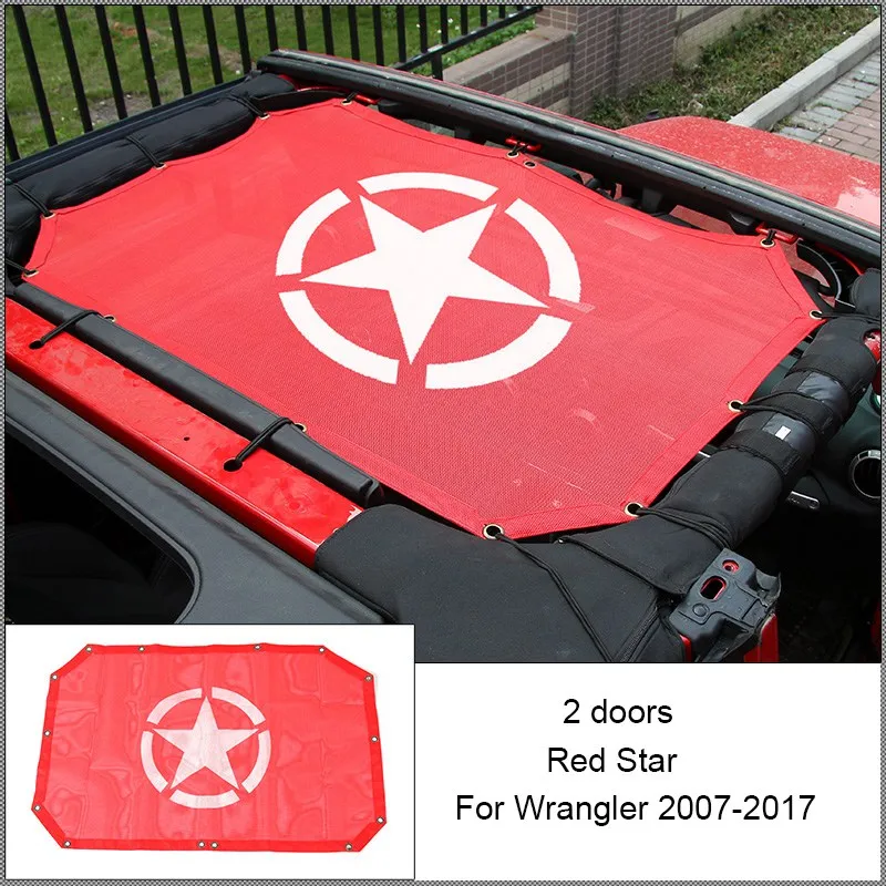 Серебристый BAWA Солнцезащитная сетка Верхняя Крышка для Jeep Wrangler JK JKU 2007- УФ Защита от солнца 2 двери 4 двери - Название цвета: Серебристый
