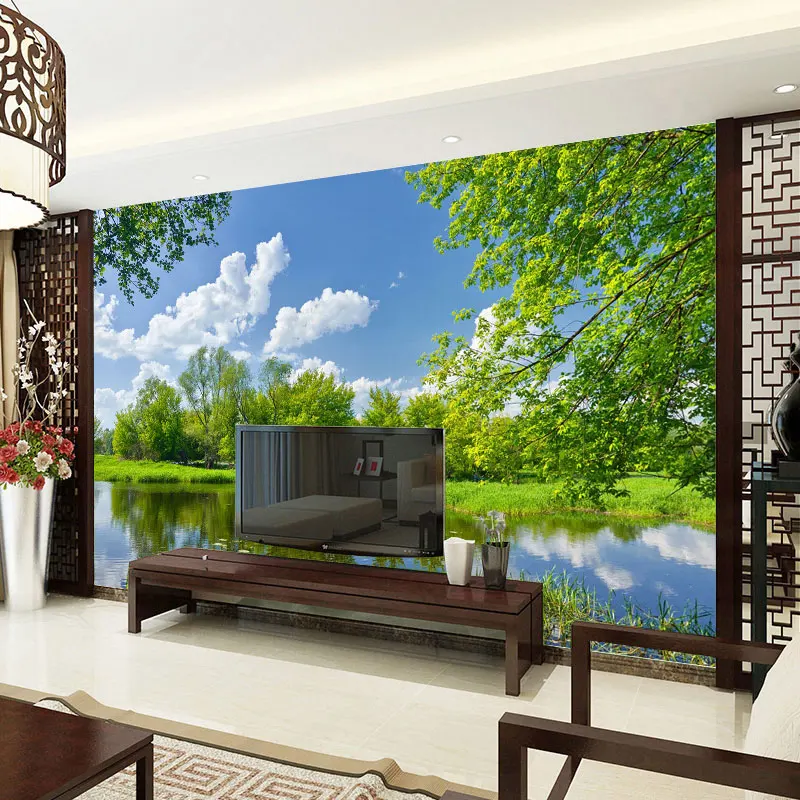 Настенные 3D обои с изображением природного пейзажа и озера водонепроницаемое