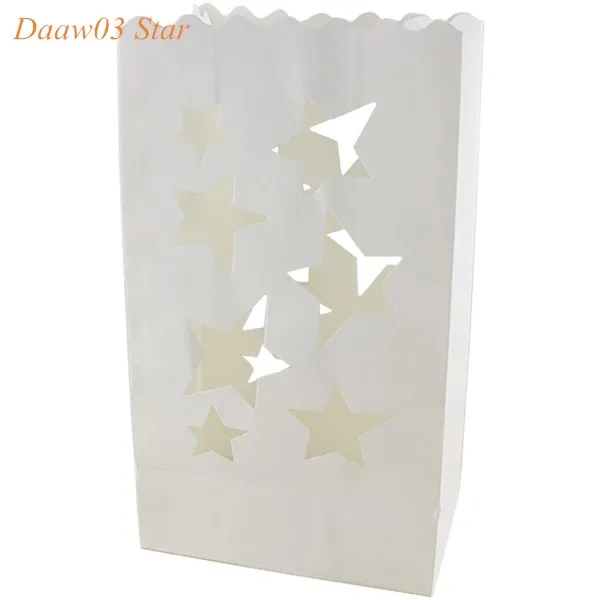 Daaw03 Star 28x18x10 см x 10 шт./лот Luminaria светильник держатель Бумага лампы в форме свечи Фонари сумка для свадьбы, Рождества, День рождения украшения - Цвет: Daaw03 Star