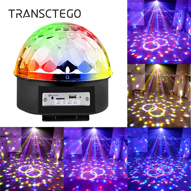 Proyector de luz de discoteca con Bluetooth, lámpara de bola de discoteca con altavoz MP3, 9 colores, RGB, reproductor de música láser para DJ, luces de fiesta de navidad