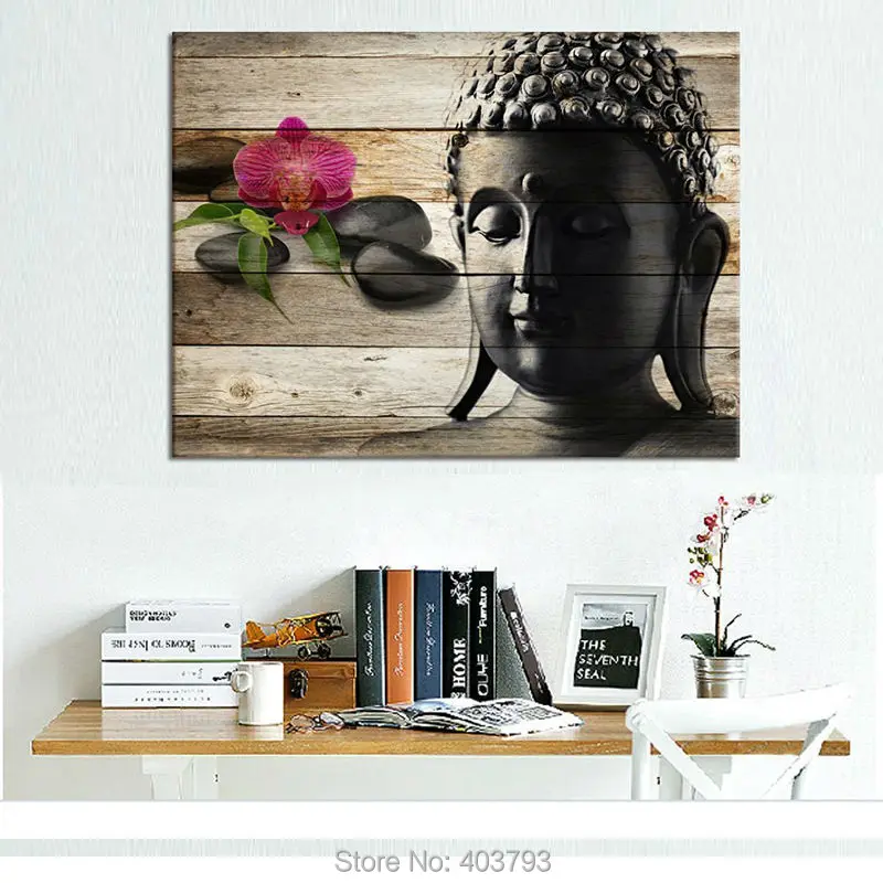 Будда холст стены искусства хорошо разработанный двойной экспозиции