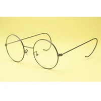 vintage round 60s 46 mm full rim eyeglass frames gold gunmetal wire rim john lennon steve jobs glasses rx able