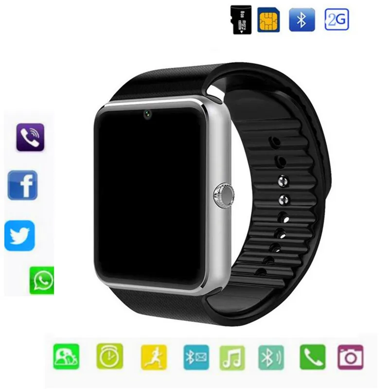 Bluetooth GT08 Смарт часы Поддержка 2G SIM Max 8G TF карта камера для Android Apple IOS Дети женские