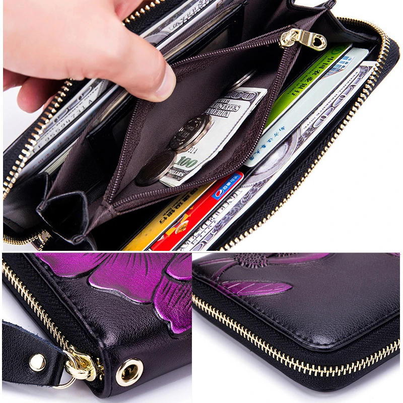 Женский кошелек из натуральной кожи с RFid-защитой | Багаж и сумки