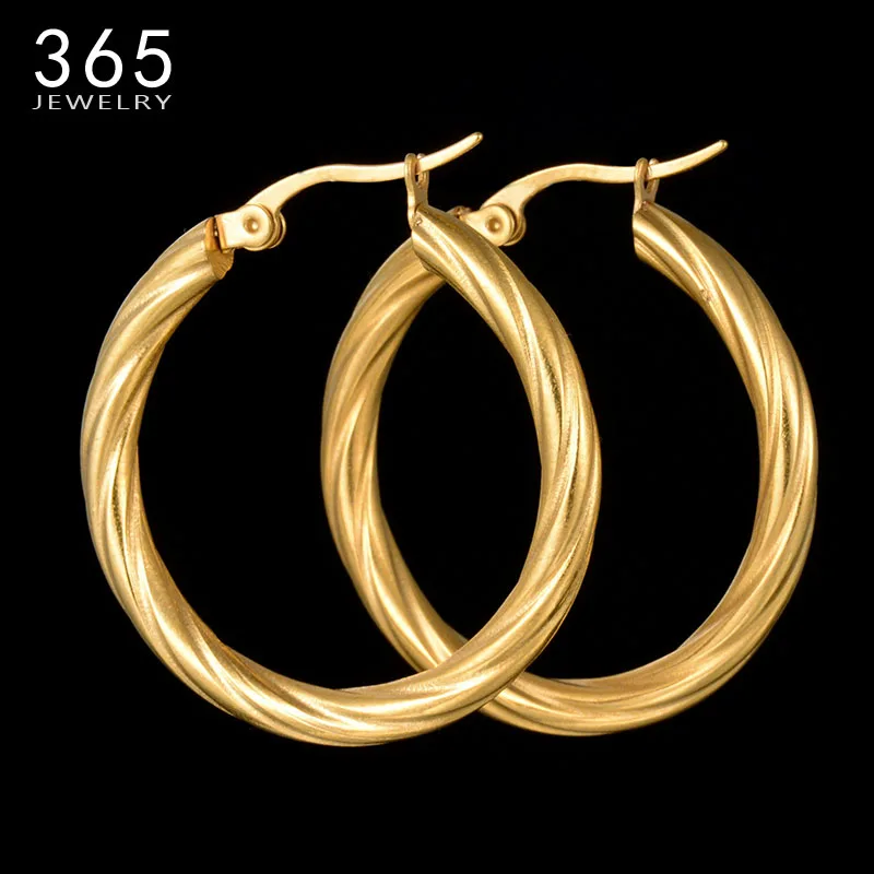 Винтажные папарацци серьги-кольца из нержавеющей стали для женщин золотого