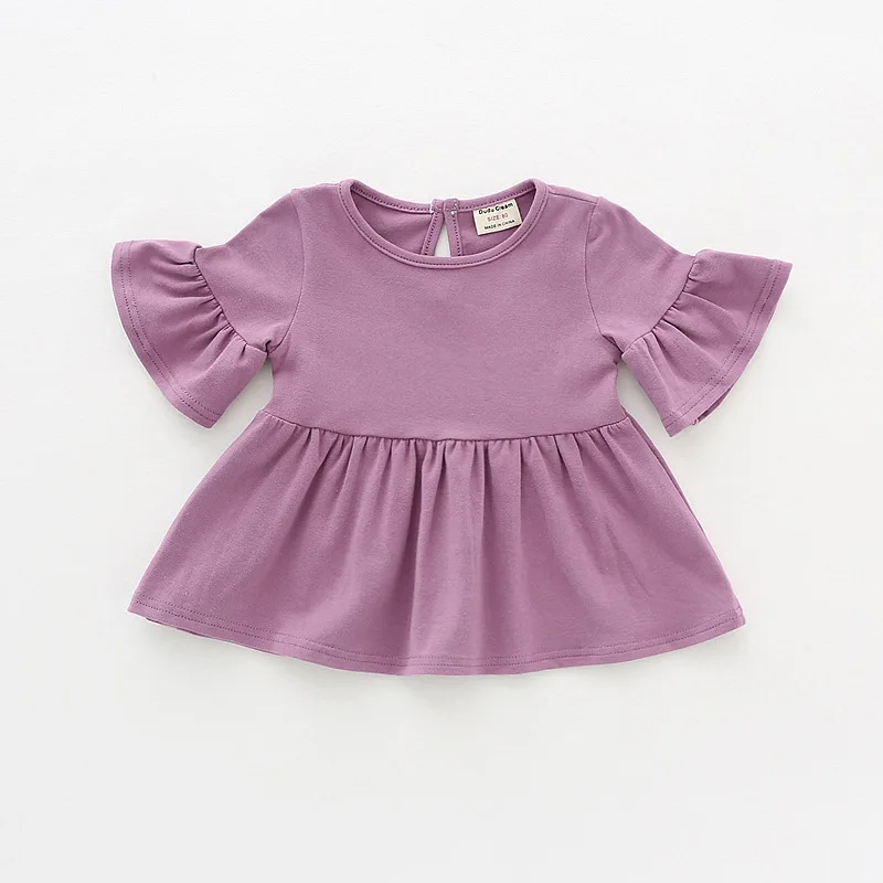 Футболка для девочек милая блузка с короткими рукавами и оборками хлопковые топы