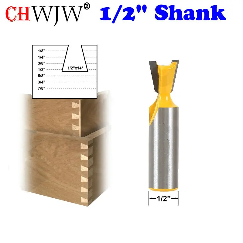 Фреза Ласточкин хвост 1/2 дюйма x 14 градусов 1 шт.|tenon cutter|woodworking cutterrouter bit |