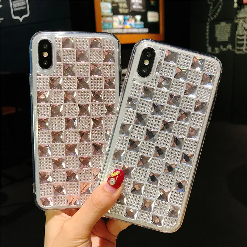 Kerzzil 3D Алмазный Узор чехол для телефона iPhone X Роскошный горный хрусталь Мягкий ТПУ