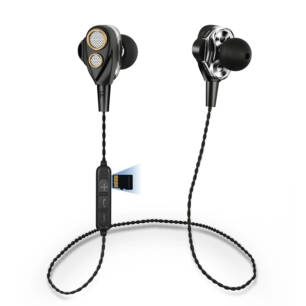 Bluetooth беспроводные наушники спортивные бас стерео гарнитура с микрофоном