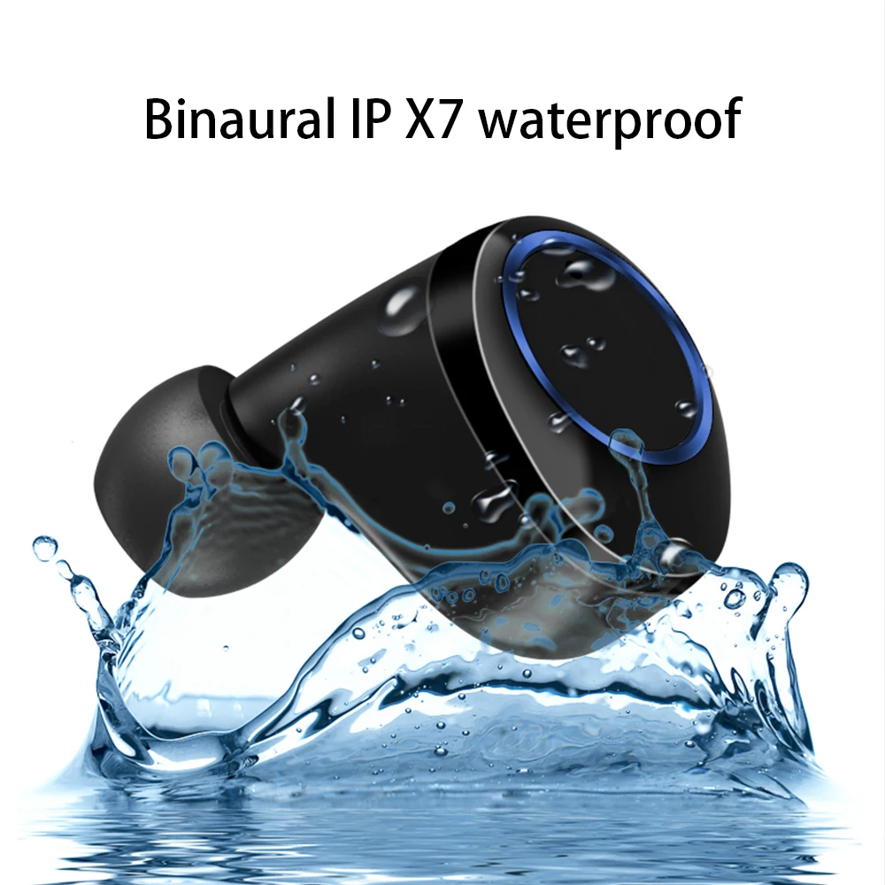 Bluetooth наушники IPX 7 наушники с сенсорным управлением 5,0 TWS беспроводные наушники стерео спортивные наушники с сенсорным управлением с зарядным устройством