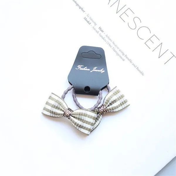 hair rope set 3 10 компл./лот Модный милый детский зажим для волос в мелкую клетку с бантом Классическая блестящая однотонная резинка для волос с бантом Шпилька для девочек аксессуары для волос - Цвет: hair rope set 3