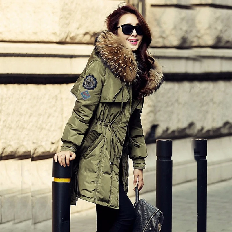 женский пуховик пальто 2016 Высокое Качество бренд Куртка Настоящее Большой