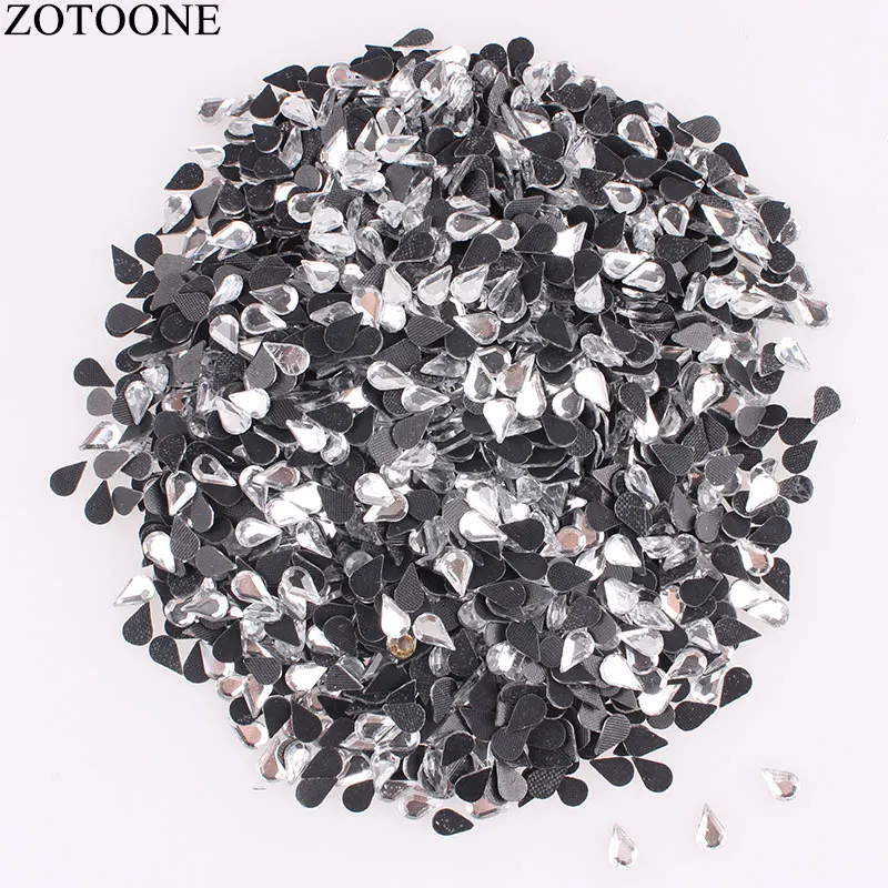 ZOTOONE 50 шт. 5x8 мм стразы s Наклейка на стекло самодельные с плоской задней стороной