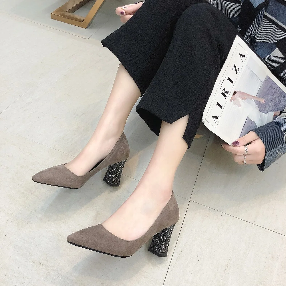 Women Pumps High Heels Shoes women casual Pointed Toe ladies Shallow Party Wedding Pumps women shoes Mujer plus size 35-40#238