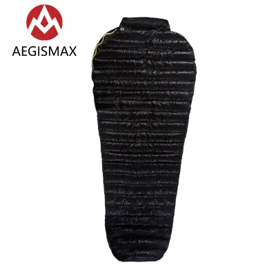 AEGISMAX Открытый Кемпинг Сверхлегкий гусиный пух Мумия спальный мешок зима осень весна вниз спальные мешки UL-Wing - Цвет: L black