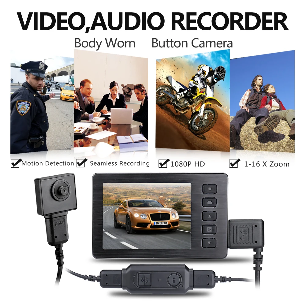1080 P Full HD полиции корпус камеры с 2.7 дюймов высокого разрешения мини DVR комплект 16X цифровой зум тела рекордер обнаружение движения Cam