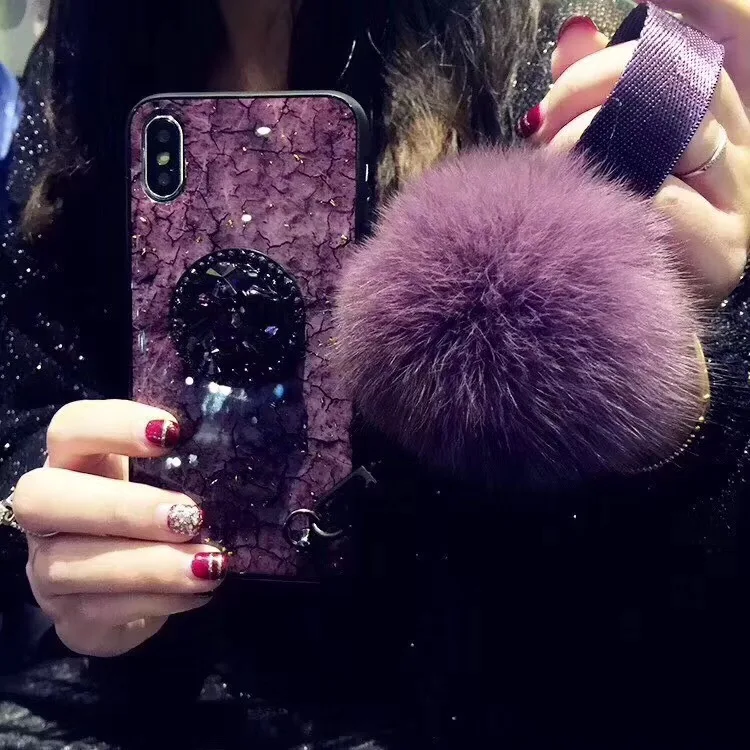 Oukaixi gold Foil Glitter Marble Stone Phone Case For huawei p20 p20pro Cases Soft TPU Back Cover with bracket lanyard |