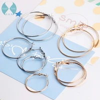diy earrings ring jewelry environmental protection plating parts korean pop round minimalist ear clip earrings jewelry materials