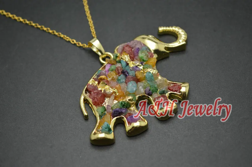 5 шт. Новое поступление Большой браслет со слоном золотистого цвета 35x60 мм с