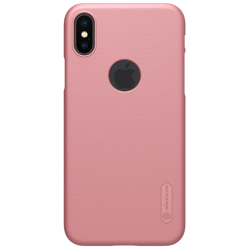 Для iPhone X XS кейс чехол для телефона Супер Матовый Щит Матовая жесткая задняя панель из поликарбоната Черный Защитный чехол для iPhone XS - Цвет: Rose Gold(LOGO Open)
