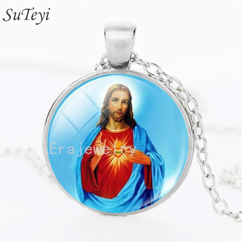 Новый стиль ожерелье SUTEYI с изображением Священного Сердца Иисуса для женщин
