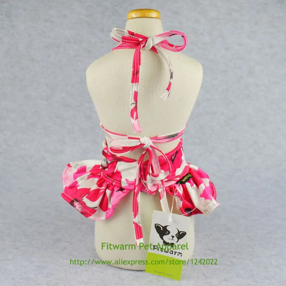 Fitwarm стильный розовый цветочный питомец бикини для собак купальный костюм летняя