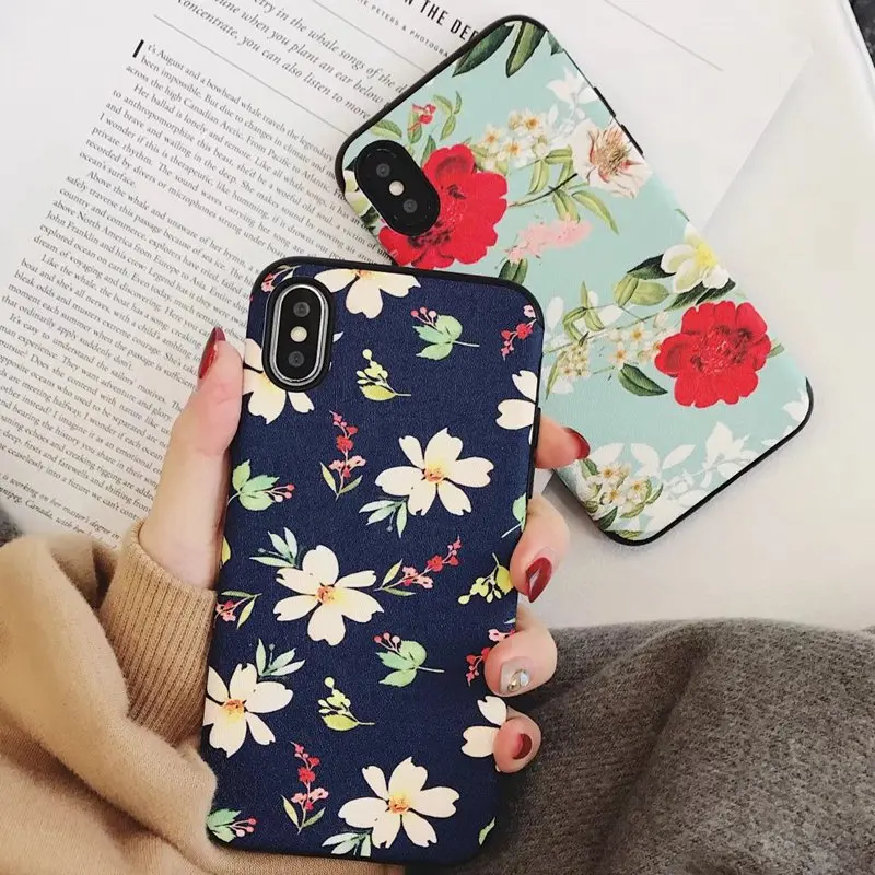 STROLLIFE Ретро винтажный цветочный чехол для iPhone X 6 6S 7 8 Plus Модный карикатурный лист печатный силиконовый чехол Coque Capa on.