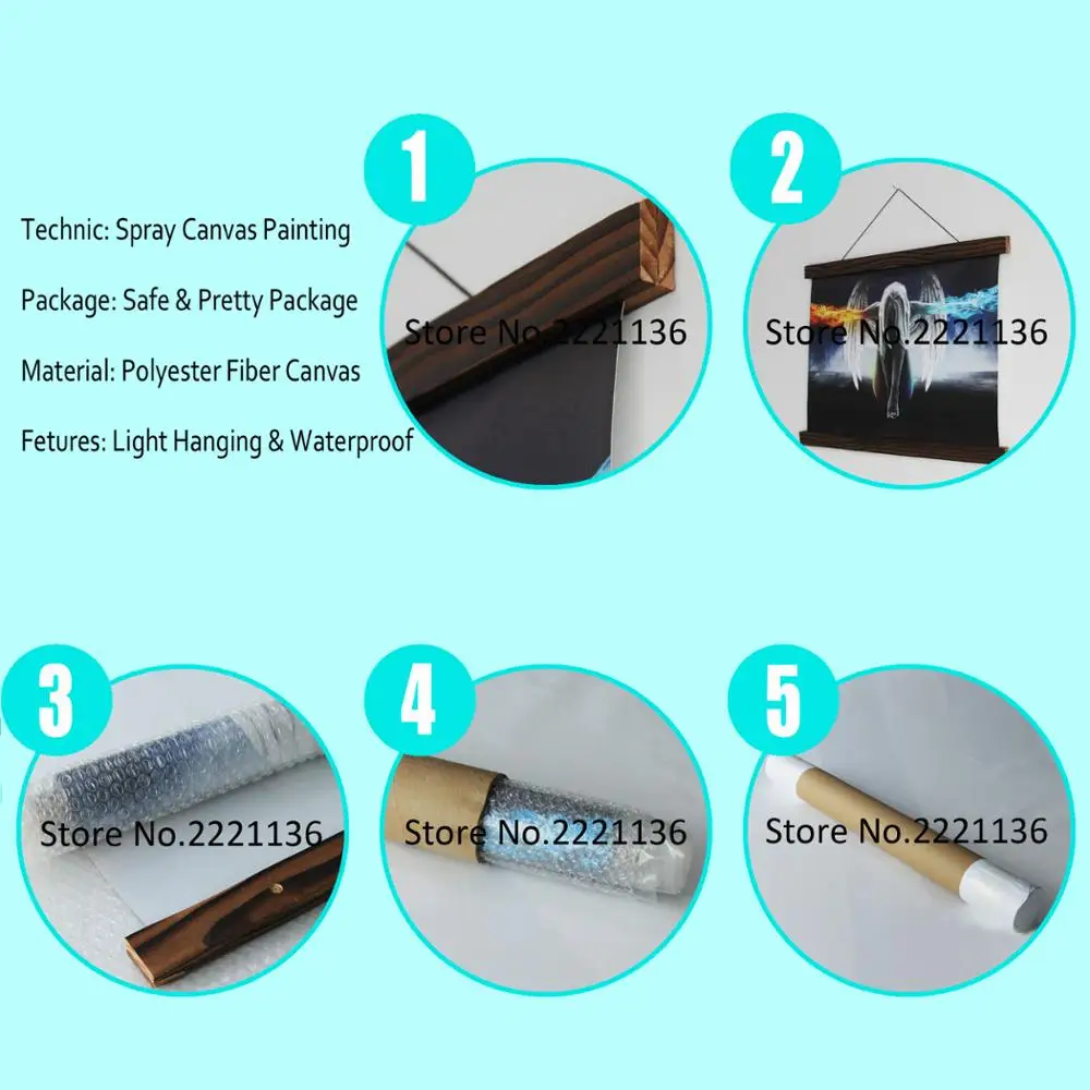 Картина свиток Fire Man с рамкой лицо к огню настенное искусство HD подвесная