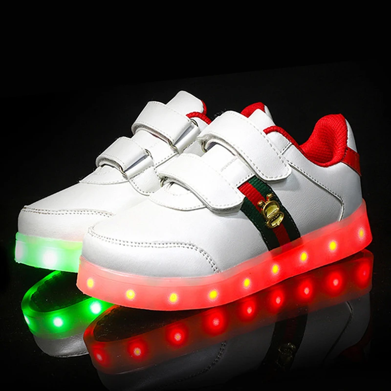 25-37 размер/USB светящиеся кроссовки корзина Led детская обувь с подсветкой Детская