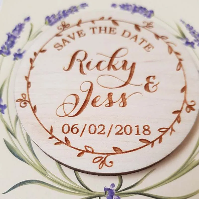 Personalized Wood Carved Handicraft Save The Date Accessories Laser Cut Wedding Fridge Magnets Home Decor | Дом и сад