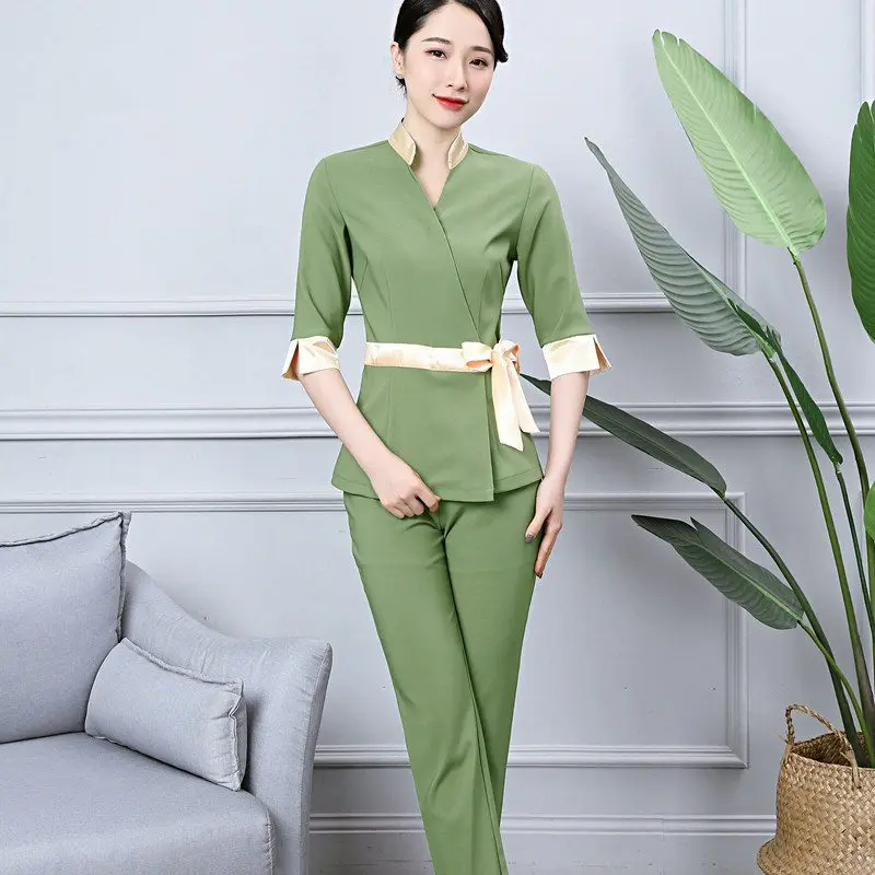 2018 новая спа рабочая одежда с длинным рукавом массажная Рабочая форма комплекты