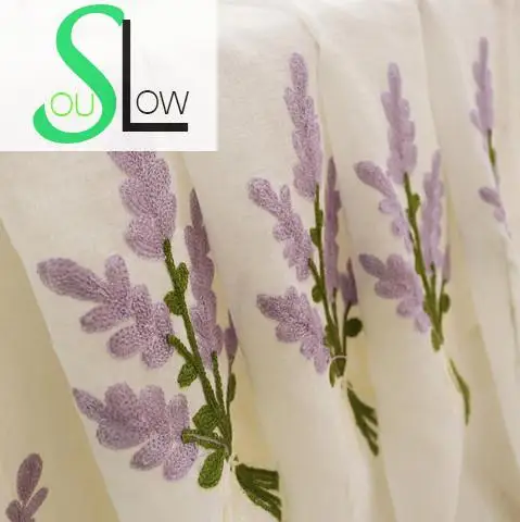 Фиолетовые и розовые занавески с лавандой Slow Soul вышитые пасторальные цветочные