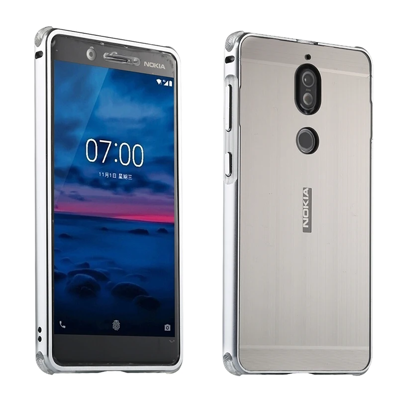 Для Nokia 6 7 Plus 8 чехол Гибридный 2 в 1 Броня Капа Алюминиевый металлический бампер