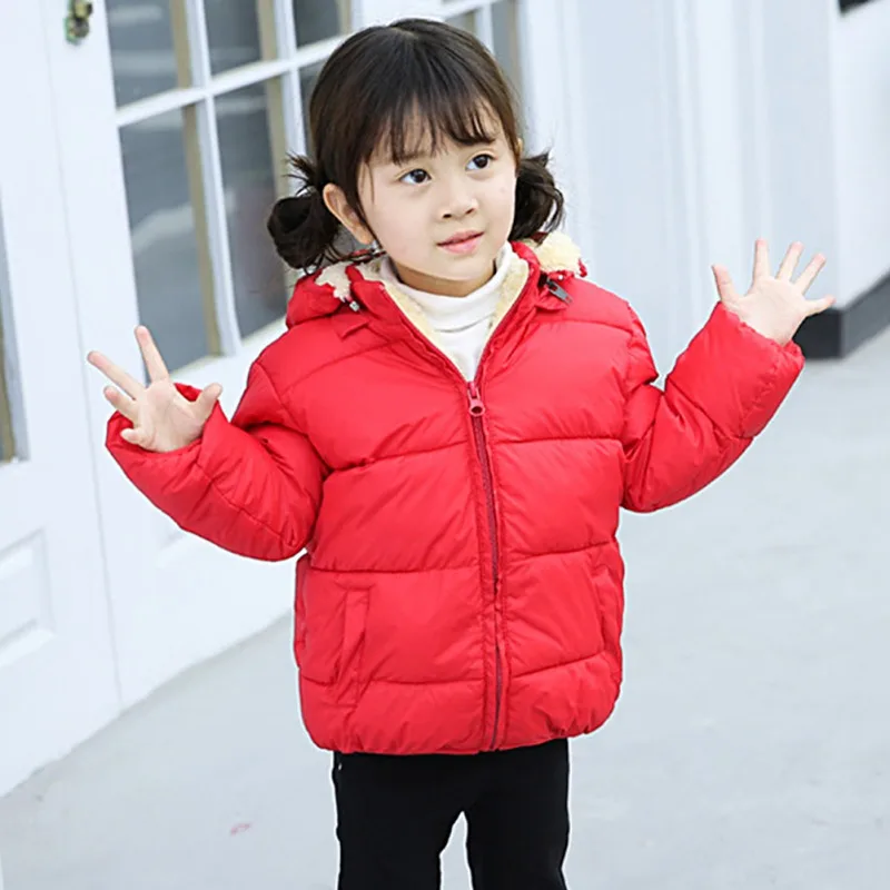 Kids Winter Warm Jacket Children Plus Velvet Cotton Coat Toddler Girls Boys Solid Outerwear Children's Clothing | Детская одежда и