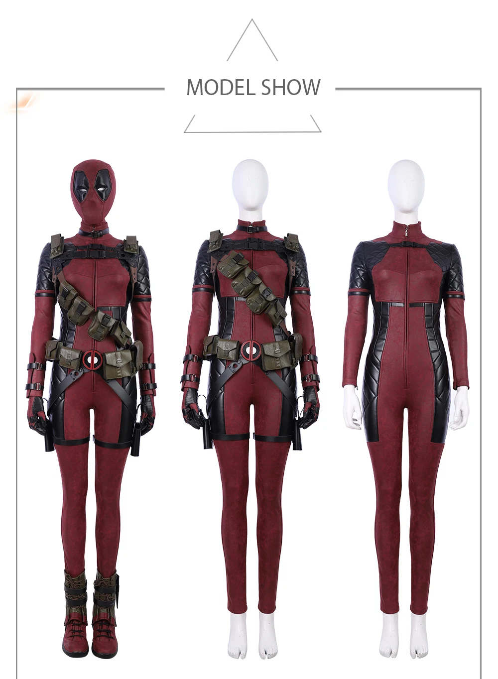 Для дам костюм с принтом Deadpool красный комбинезон женский/женский Взрослый Хэллоуин Карнавальный костюм для косплея Дэдпул для женщин индивидуальный заказ