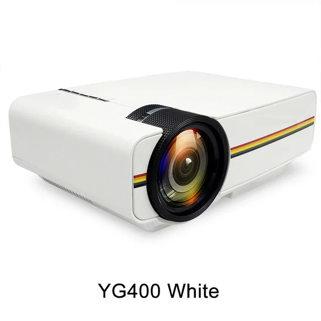 YG400 white ALSTON YG400 обновленный YG410 мини-проектор 1080P 1800 люмен портативный ЖК-светодиодный проектор домашний кинотеатр USB HDMI 3D проектор бас-динамик - Цвет: YG400 white