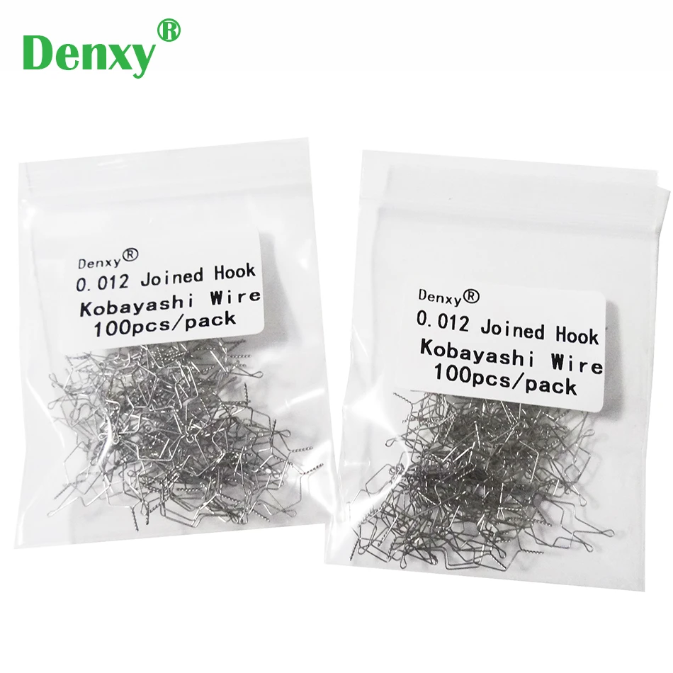 Denxy 300 шт. Ортодонтическая Кобаяши проволока соединенная с крюком Стоматологическая АРКА Проволока Ортодонтическая металлическая лигатурная проволока стоматологический ортодонтический кронштейн