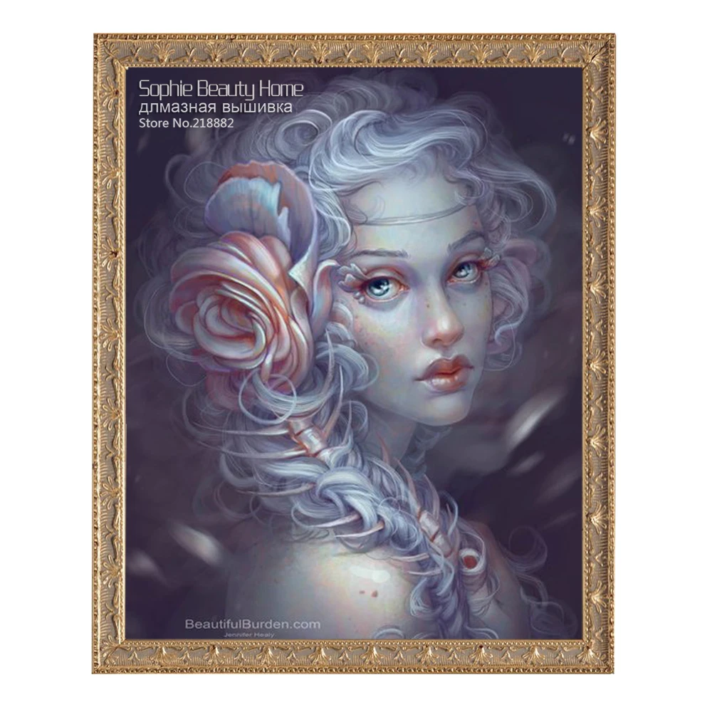 D Sophie beauty, сделай сам, алмазная живопись, вышивка крестиком, розовый цветок, для девочек, стиль, фантазия, для леди, ручная работа, мозаика, художественные наборы - Цвет: D