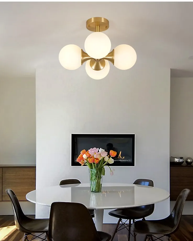 Modern LED Ceiling Lights Nordic Creative Glass Ball Led ceiling lamps living room Kitchen Magic bean bedroom garnish fixtures