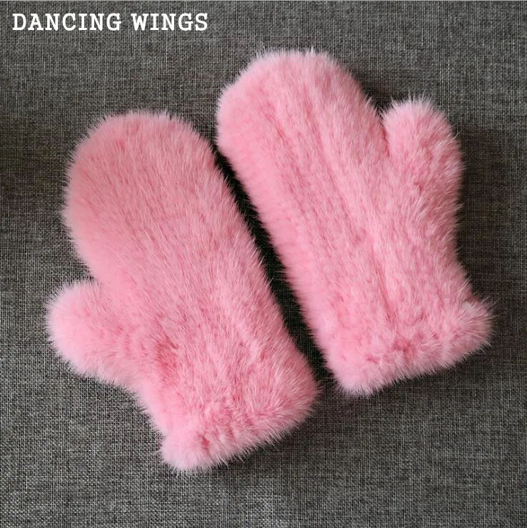 Зимние теплые перчатки из 100% натурального меха норки модные женские роскошные