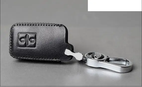 E BLACK Leather Car Remote Key Case Fob Cover For Toyota Land Cruiser Prado 150 Camry Prius Crown For Subaru Foreste Outback XV legacy - Название цвета: E BLACK