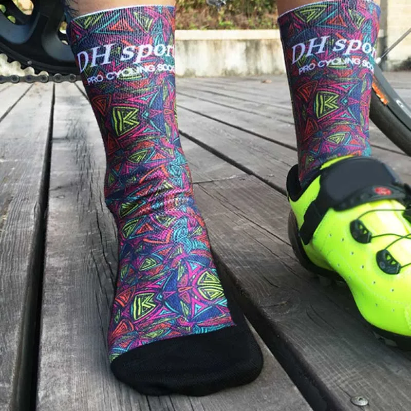 New Arrivals Professional Breathable Printing MTB Bike Bicycle Cotton Socks Outdoor Sports Cycling Parts calcetines ciclismo|Носки для