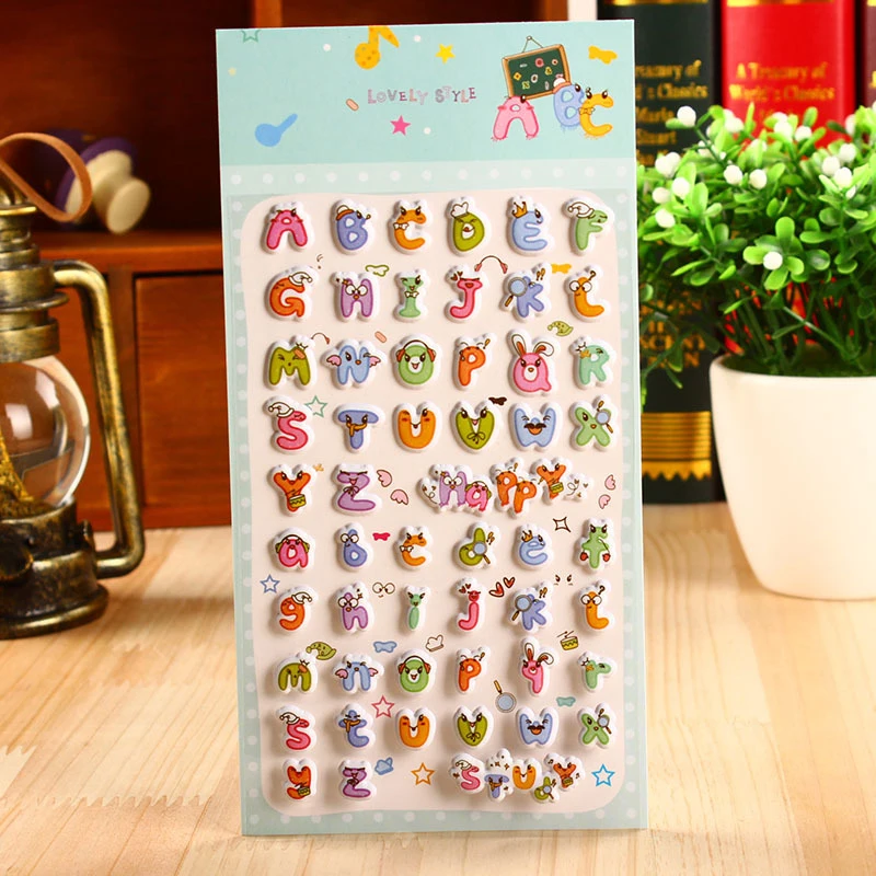 Новые милые Мультяшные буквы 3D наклейки пузыри для дневника скрапбукинга