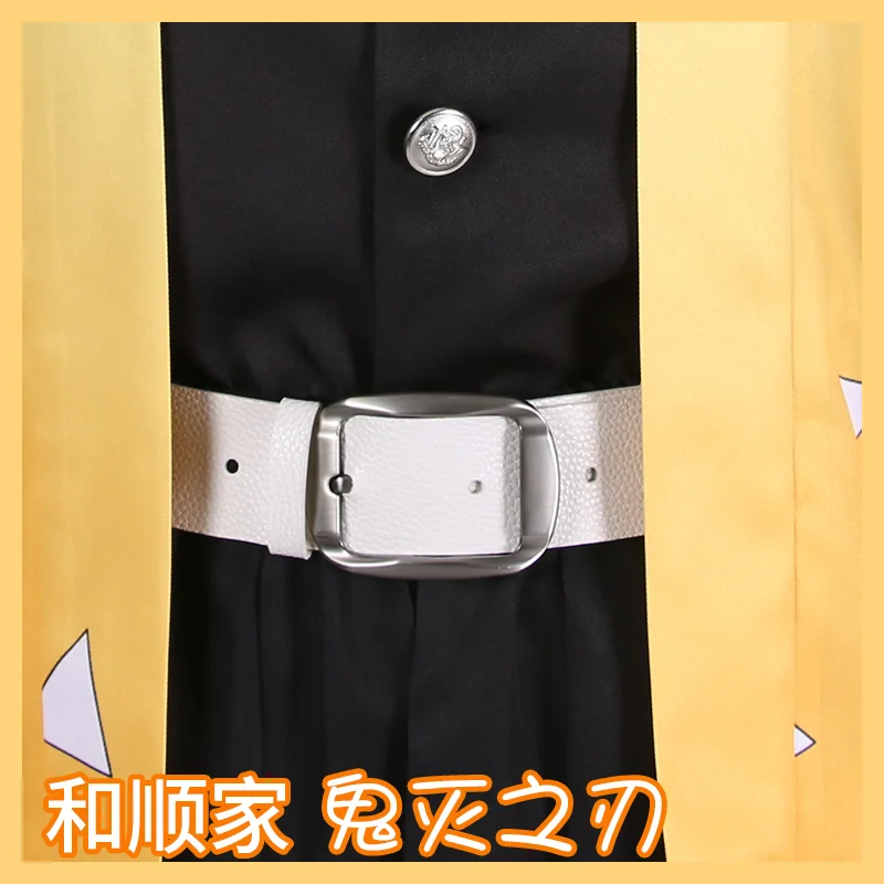 

Anime Demon Slayer Kimetsu no Yaiba Cosplay Costumes Agatsuma Zenitsu Cosplay Clothes Halloween Uniform Outfit