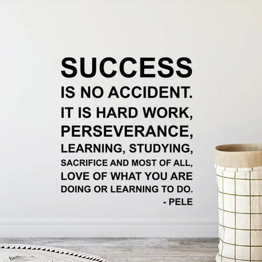 

Success Is No Accident Wall Decal Quote Sign Gym Vinyl Sticker Sport Soccer Player Playroom Football Decor Wall Art Mural C150
