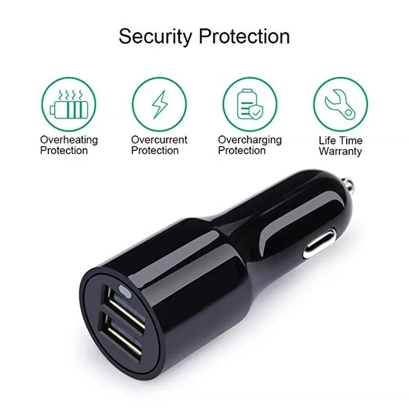Автомобильное зарядное устройство флеш накопитель двойной выход 3 фута USB кабель