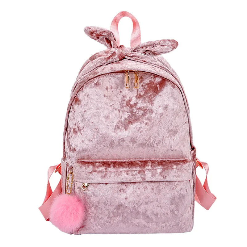 Pink Брендовый милый женский рюкзак, велюровый рюкзак, бархатные школьные рюкзаки для девочек-подростков, повседневная вместительная сумка на плечо XA517WB - Цвет: Pink