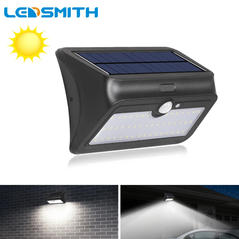 LEDSMITH 46LED Солнечный свет 2835SMD белая Солнечная энергия открытый сад PIR датчик