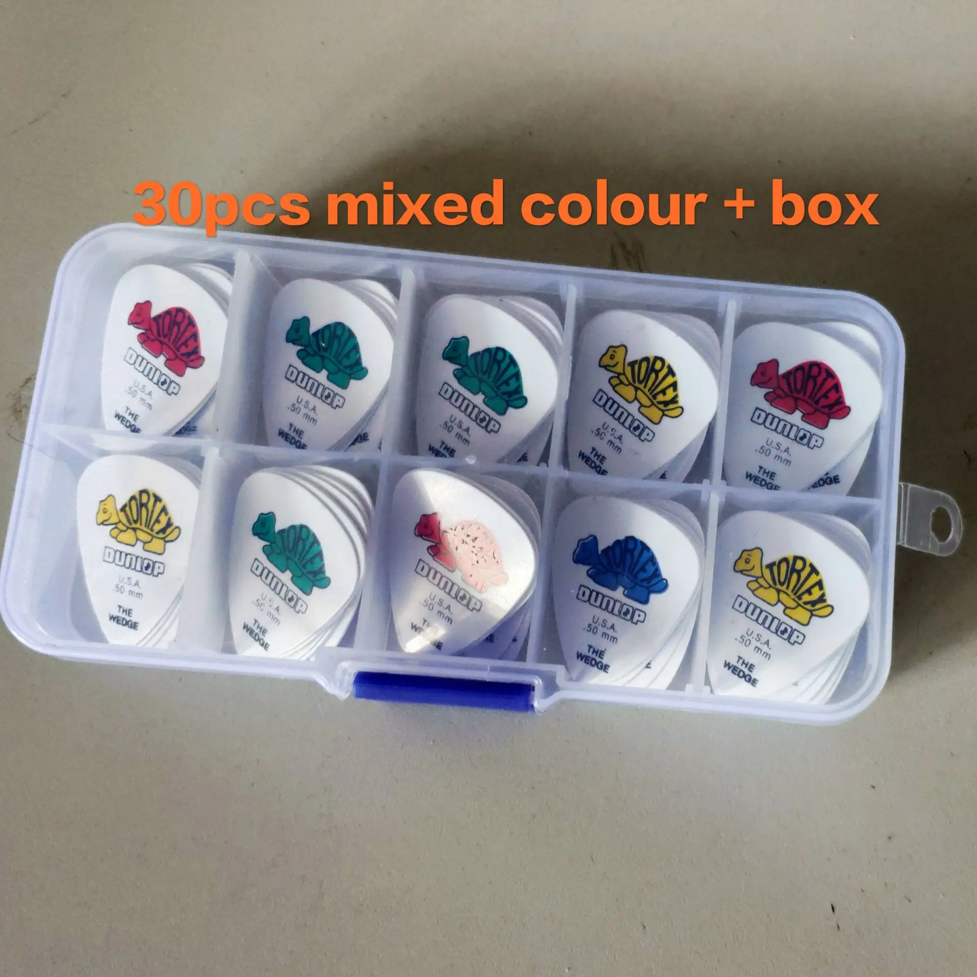30pcswithbox 30 шт. 50 шт. Dunlop Tortex медиатор для бас-гитары Акустические электрические аксессуары Классическая толщина - Цвет: 30pcswithbox
